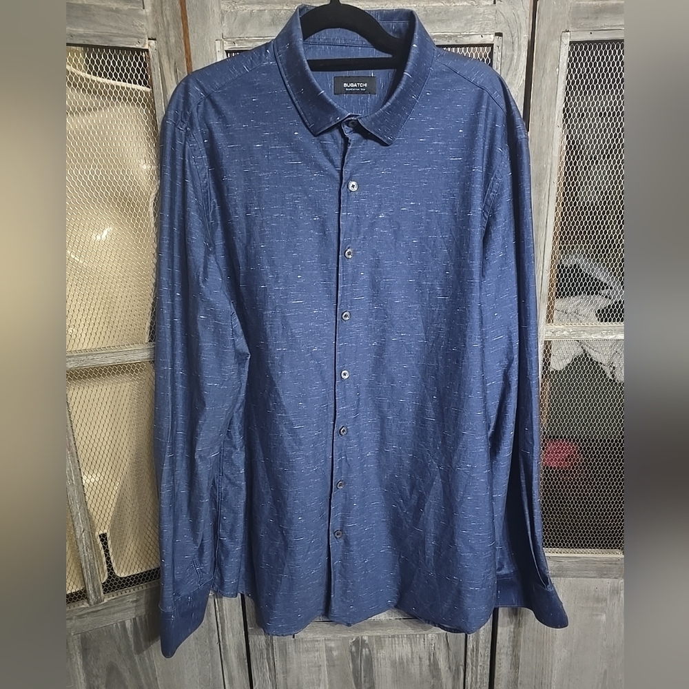 Men's Blue Button-Up Shirt